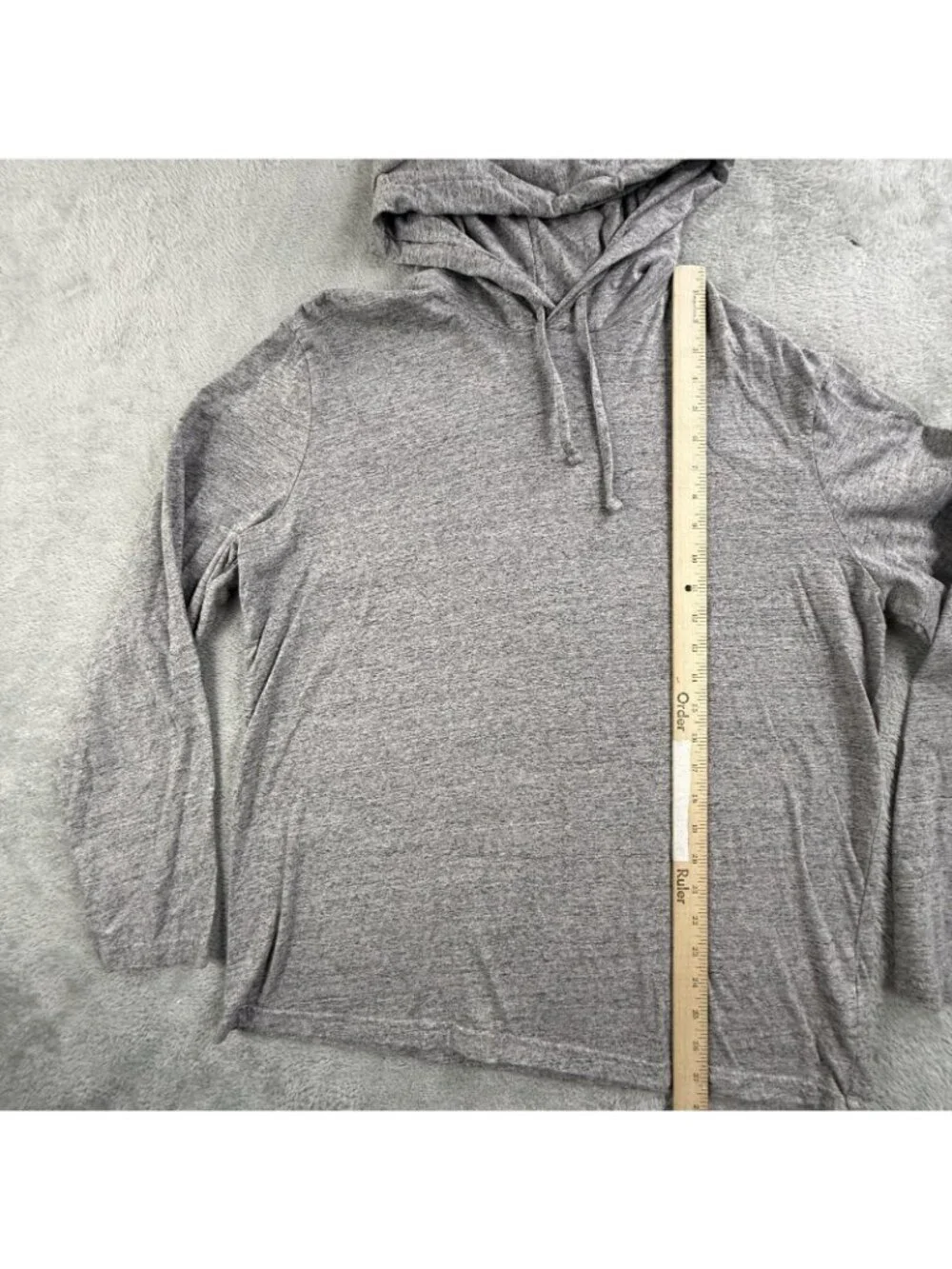 Polo Ralph Lauren Hoodie Mens Large Gray Lightweight Jersey Pullover Pony Logo
